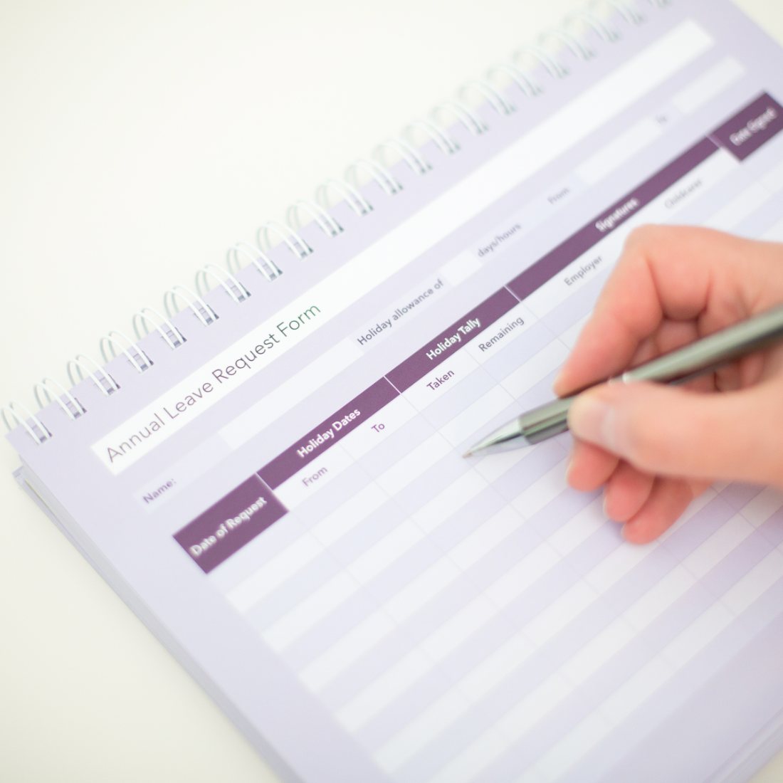 The annual leave request form