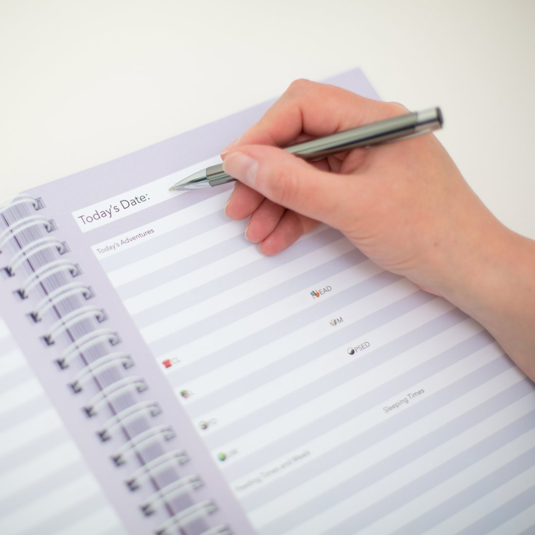 A daily page being filled in